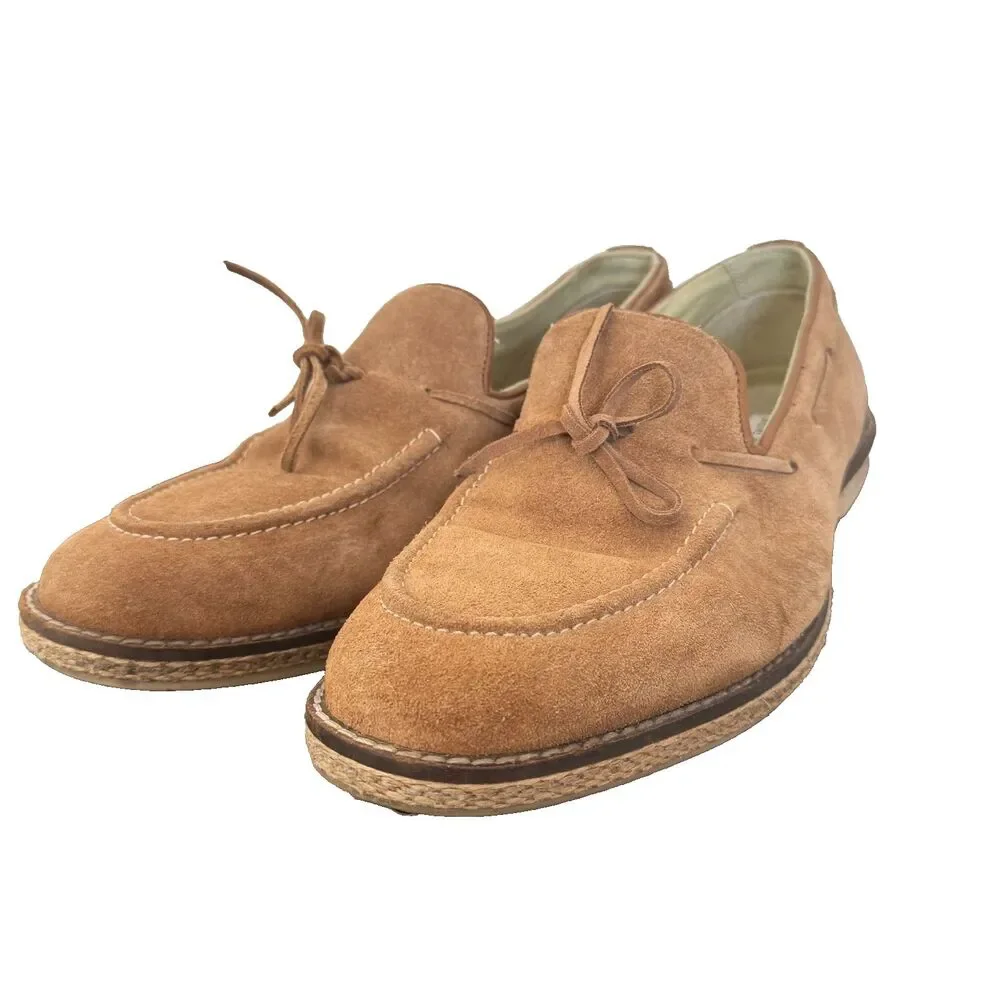 Steve Madden Suede Slip On Loafers Men's Size 8.5 Brown Moc Toe Casual Shoes